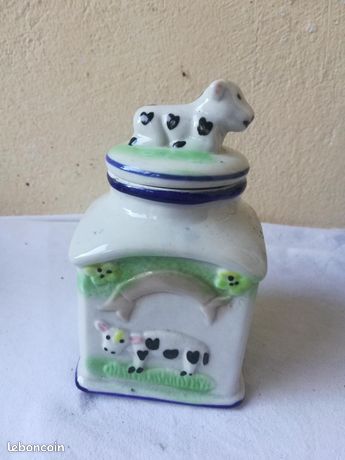 Tirelire Décorative En Céramique Forme Vache - Blanc Et Noir, 10 X 15 X 12 Cm, Idéale Pour Enfants Ou Déco Rustique