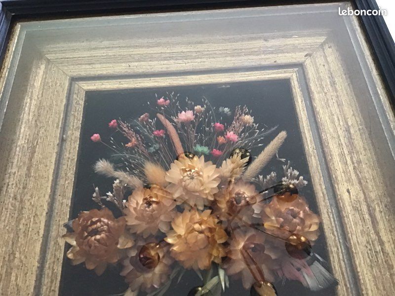 Tableau fleurs sechées - cadre herbier - fleurs séchées, herbie