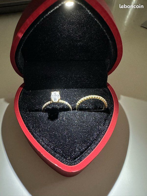 Bague Alliance Or 18 Carats Blanc Avec Diamants - 0,44 Carat, 2,88 G, Taille 57, Occasion