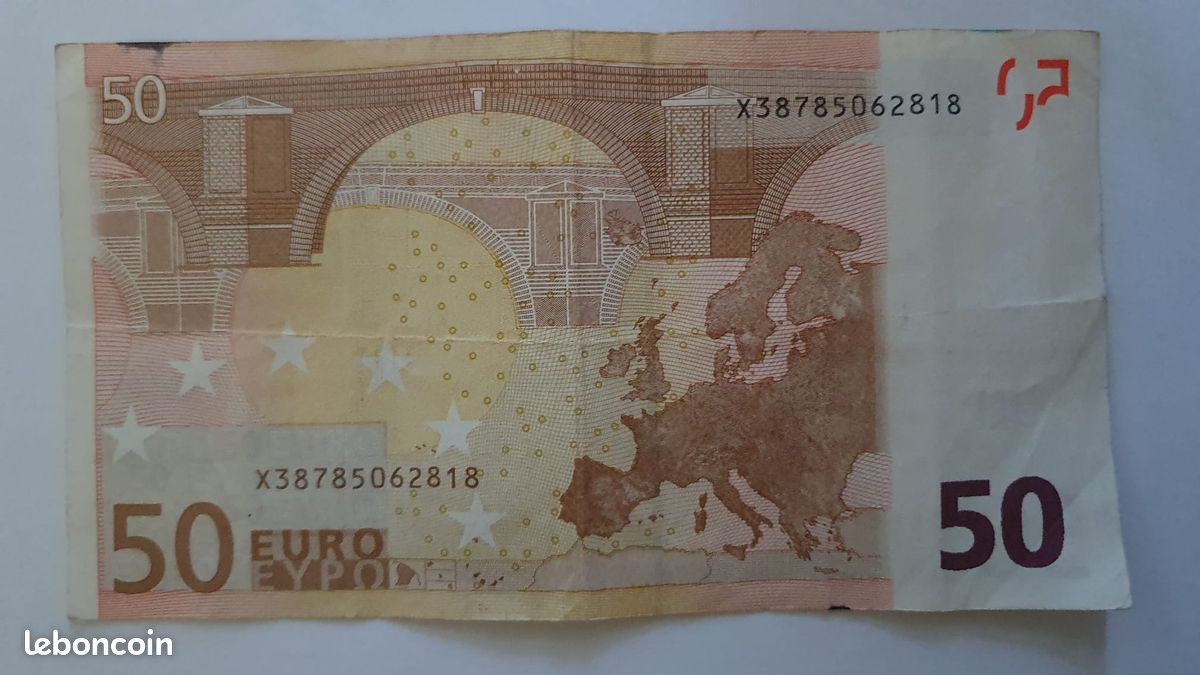 Billet rare 50 euros de 2002 - Collection