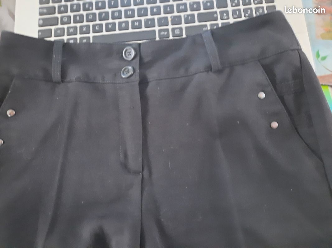 Pantalon noir T38 à plis (image 4)
