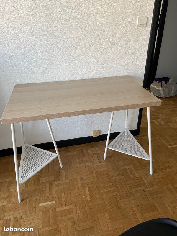 Bureau blanc et bois IKEA (image 2)
