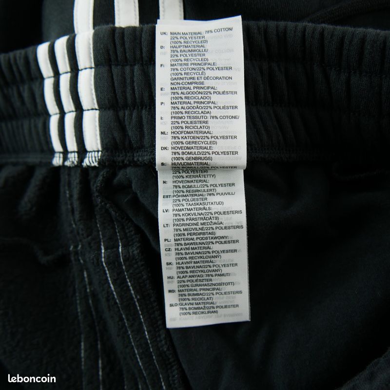 Adidas Jogging Essentials 3-Stripes Fleece Pants Femme Taille XL Noir #QWE7055 (image 7)