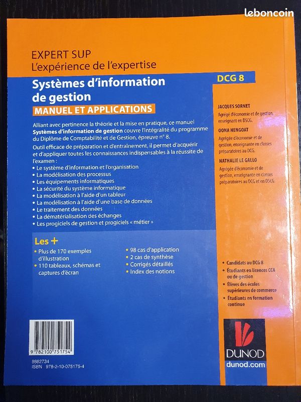 LIVRE DCG DUNOD - UE 8 Systèmes d'information et gestion - Manuel (image 3)