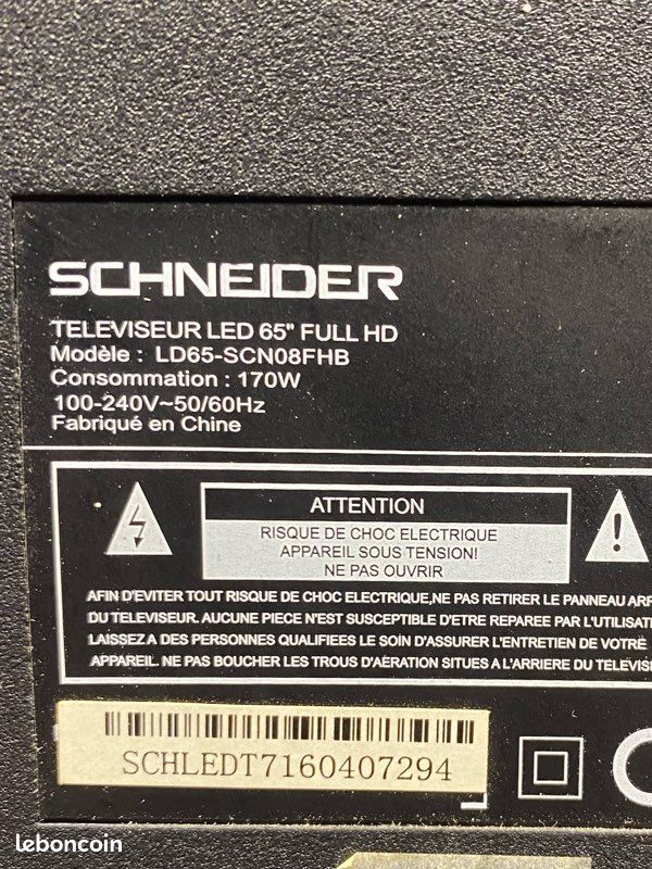Télécommande D'origine Pour Schneider LD65 - Modèles SCN06AFHB Et SCN08FHB