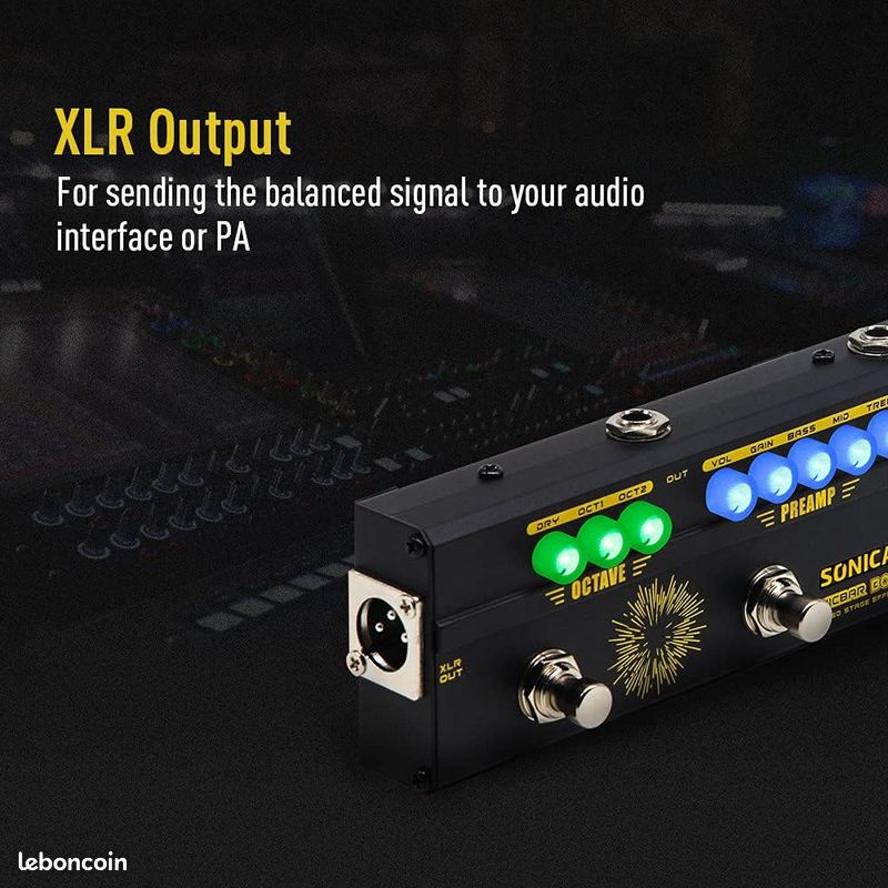 SONICAKE Pédale multi-effets basse Préampli Compresseur Boost Fuzz Octave Pédale Boom Ave avec FX Lo (image 2)