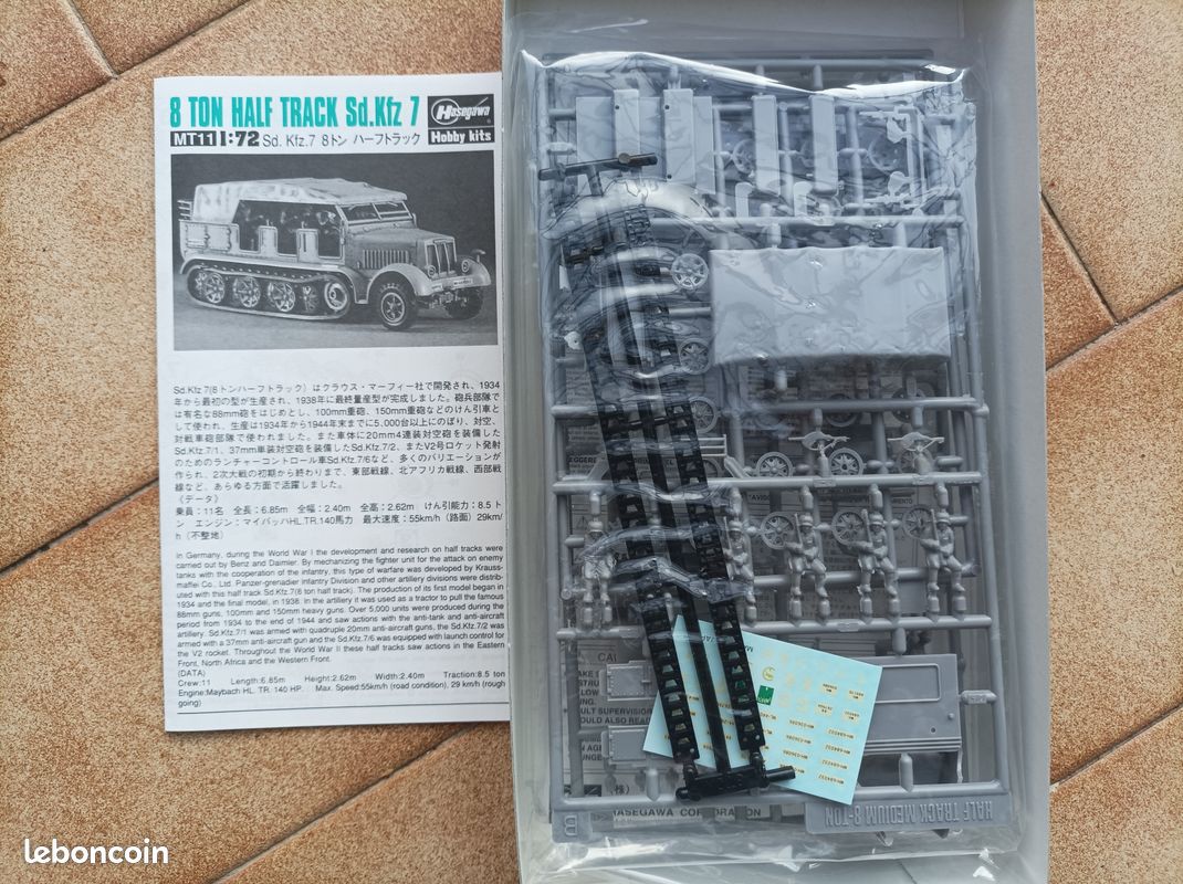 Maquette Semi-chenillé Allemand Hasegawa KM8 Au 1/72 - Neuf - Modélisme Militaire Plastique
