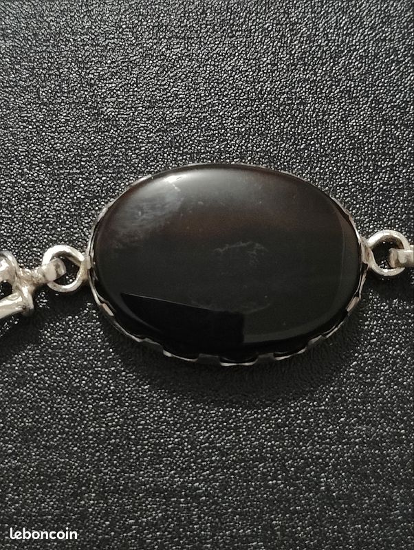 36.95 GR très beau bracelet argent grosse AQEEQ agate (image 4)