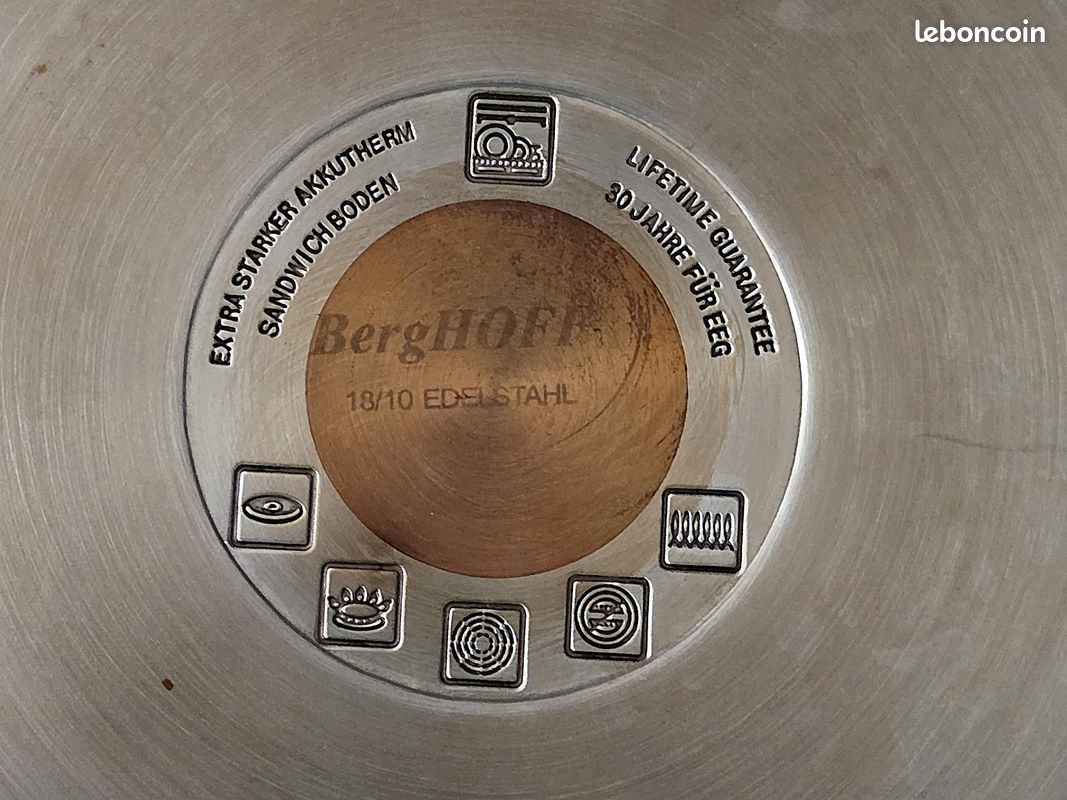 Cocotte fait-tout inox avec son couvercle marque BergHOFF (image 6)