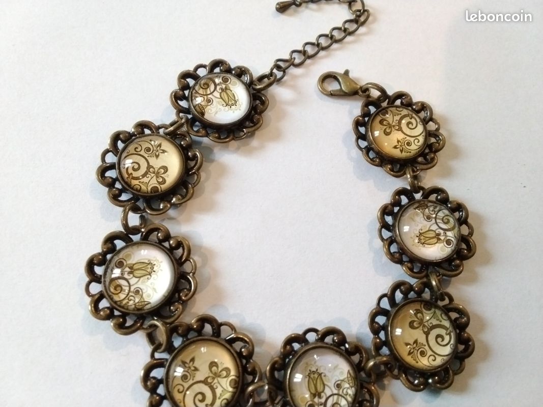 Set De Bijoux Vintage Style Baroque - Collier Et Bracelets Avec Cristaux - Alliage Métal - Neuf étiqueté
