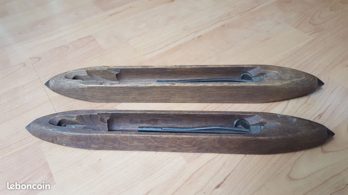 2 grandes navettes metier a tisser en bois (image 2)