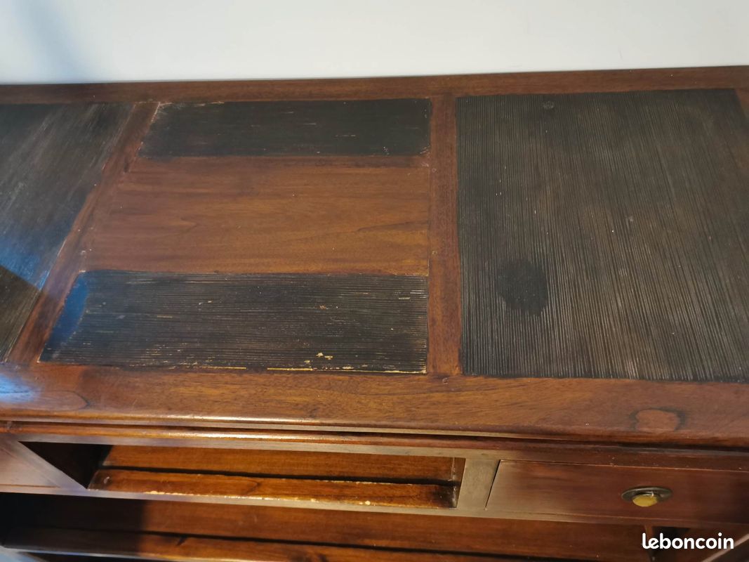 Meuble Bar ou séparation de pièce et ses 2 tabourets bois (image 3)