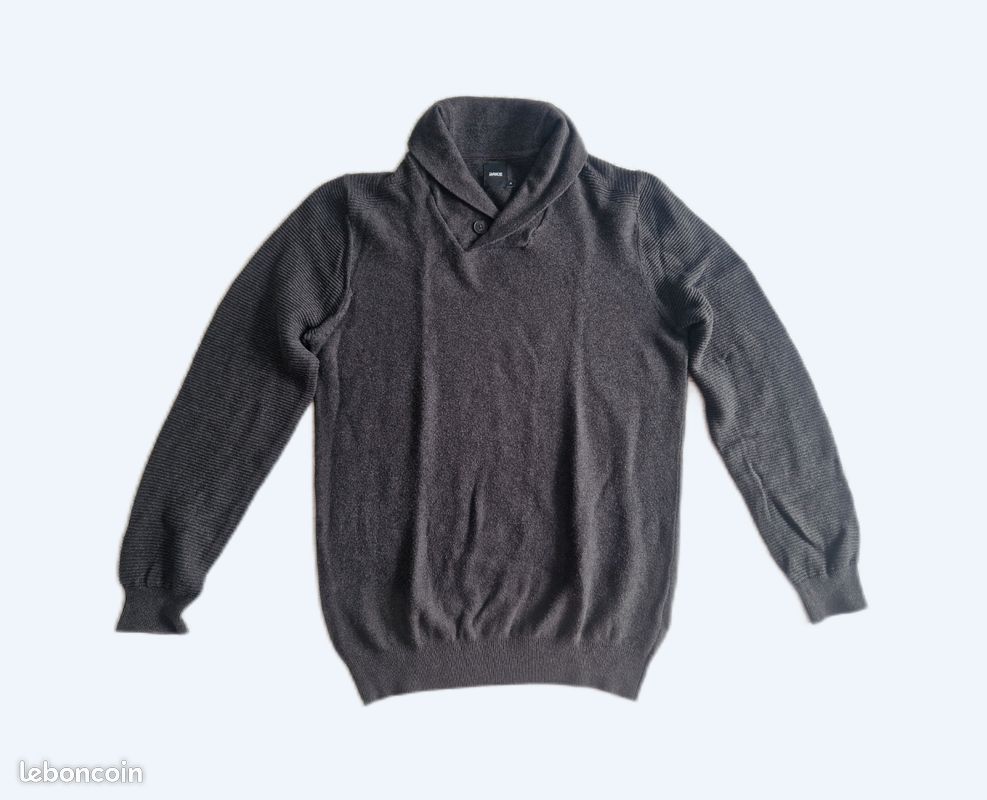 Pull homme col chale, coton, Brice M Vêtements