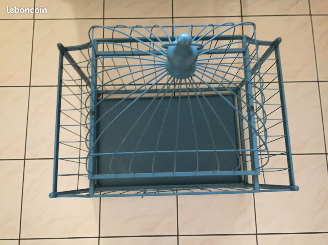 Cage à oiseaux de décoration coloris bleu grande taille (image 7)