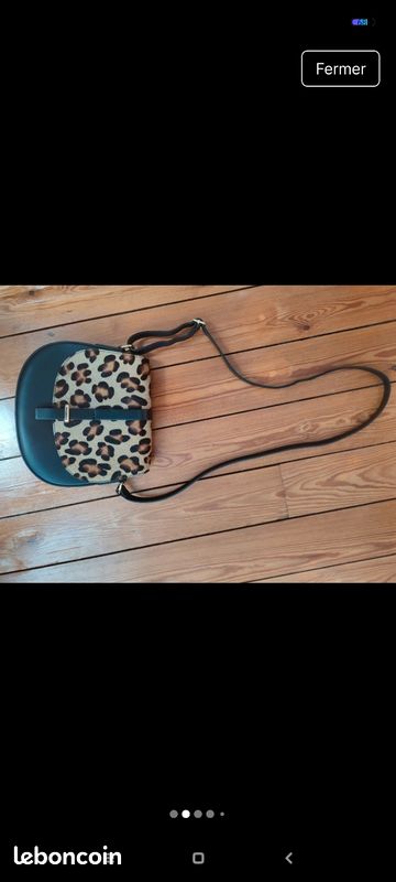 Sac cuir noir léopard (image 2)