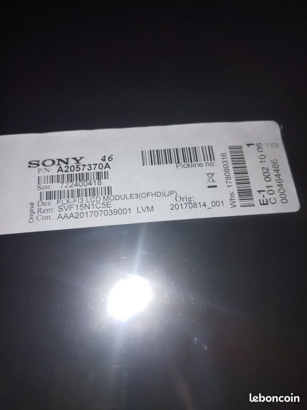 Dalle Ecran LED pour SONY Vaio (image 1)