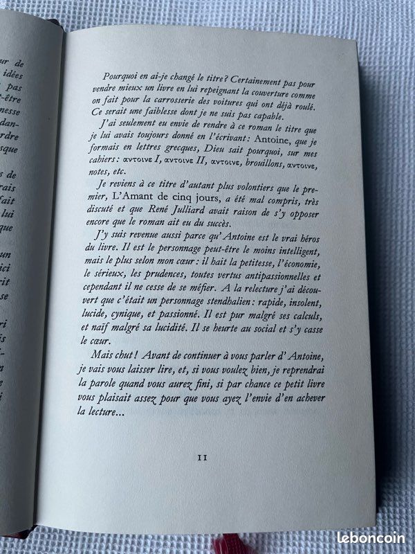Livre, Françoise Parturier, Antoine, ou l’amant de cinq jours, Édition Famot, 1974 (image 10)