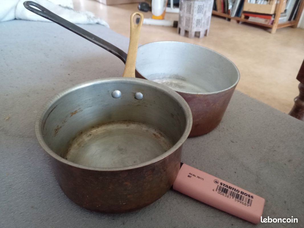 Casseroles en cuivre - Arts de la table