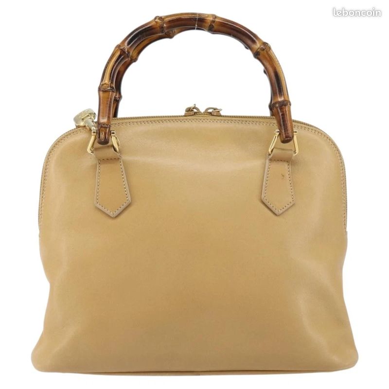 Sac à main GUCCI Bamboo en cuir 2-Way Beige Or 000-3780-0290 FM28 (image 2)