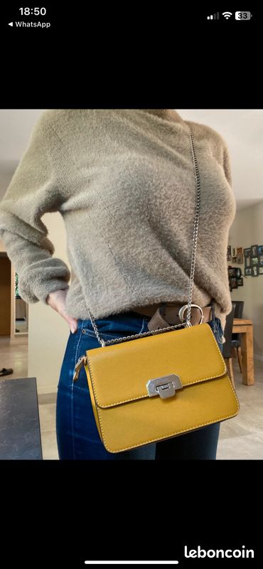 Petit sac à main jaune simili cuir marque promod - Accessoires & Bagagerie