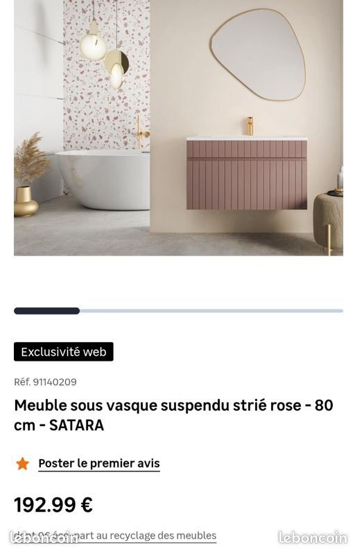 Meuble sous vasque rose (image 4)