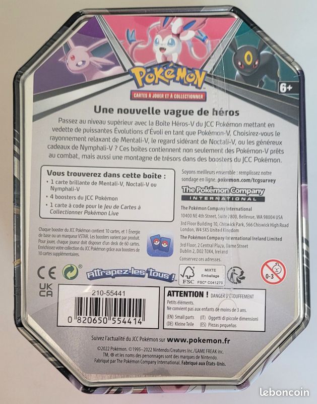 Pokébox Printemps 2022 Pokémon - Boîte Métal Avec Carte Promo Aléatoire (Mentali, Noctali, Nymphali)