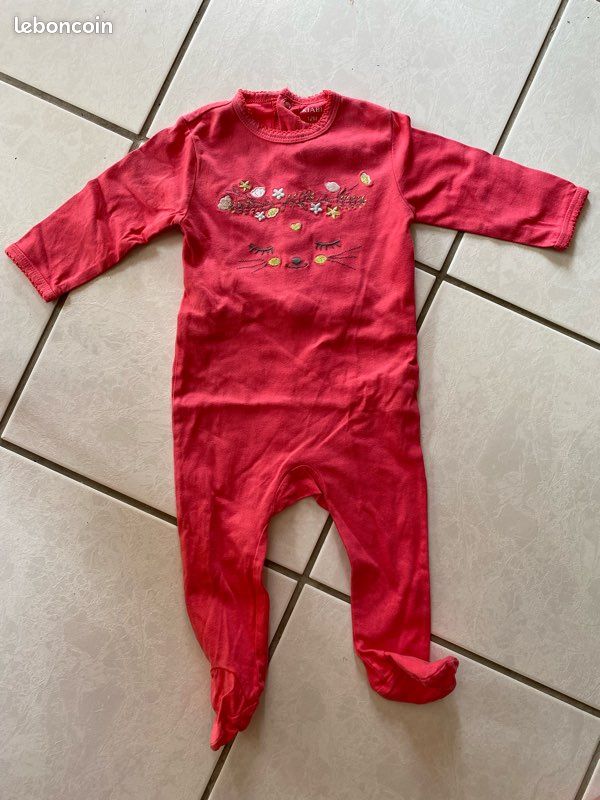 Pyjama Kiabi 12 mois fuschia très bon état (image 1)