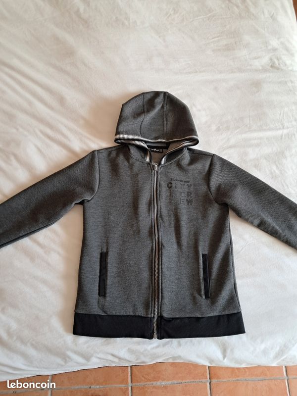 Cardigan Garçon Bonpoint Gris à Capuche Amovible – Taille 12 Ans, Laine Mélangée