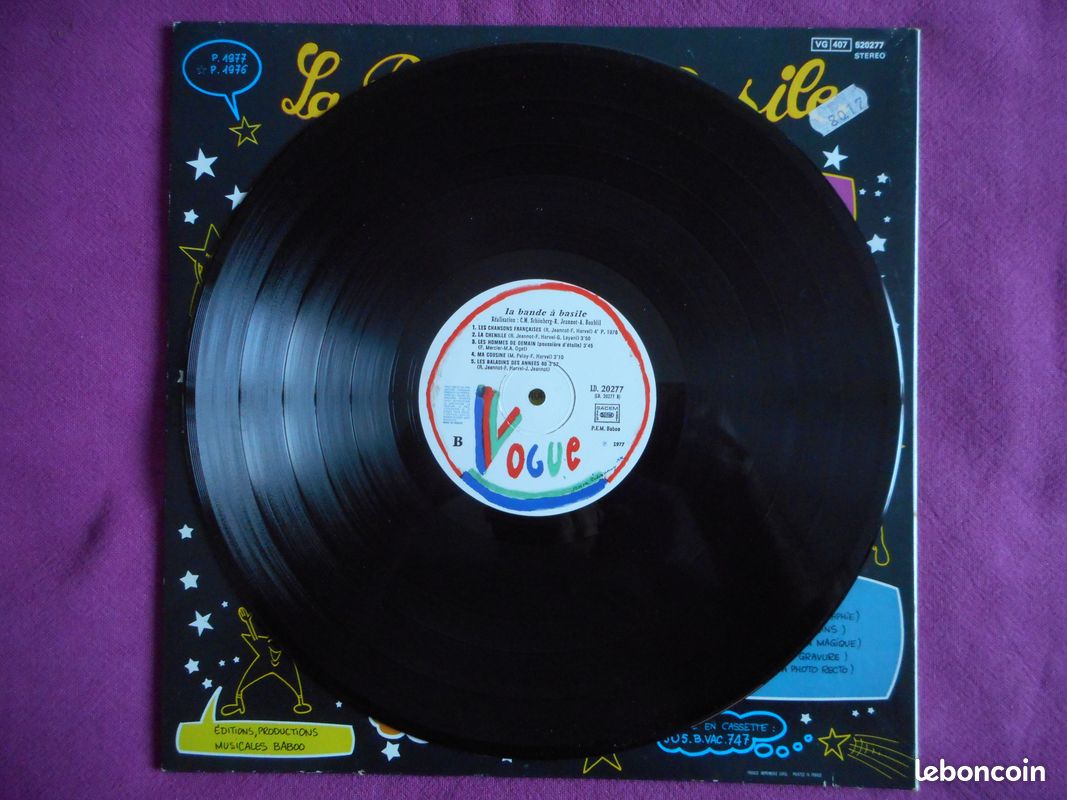 Disque vinyle 33t ♪ La Bande a Basile "La Chenille" (image 3)
