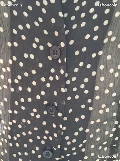 Chemisier Femme Style & Co - Taille XL - Noir/Rose/Blanc - Ceinturé & Embellie - Occasion Très Bon État