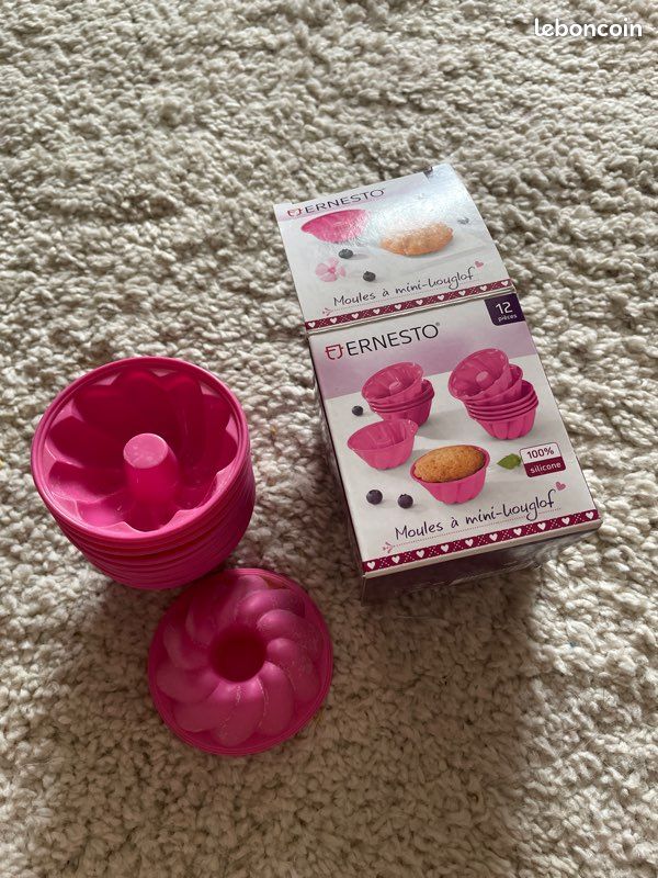 Bestomz Lot De 20 Mini Moules à Kouglof En Silicone Rose - 30 X 20 X 2,3 Cm, Antiadhésif Et Réutilisable