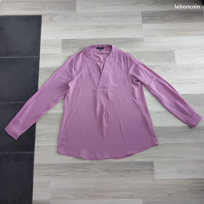 Chemisier femme mauve à manches longues Tex taille 36 Vêtements