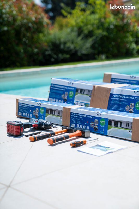 🏊‍♂️ Bâche à barres piscine rectangle 8 x 4 m COVERKIT – Pessac – Neuf - Rapide et Economique- en kit à monter soi-même 🛠️ 100 % Fabrication Française 💙🤍❤️ (image 5)
