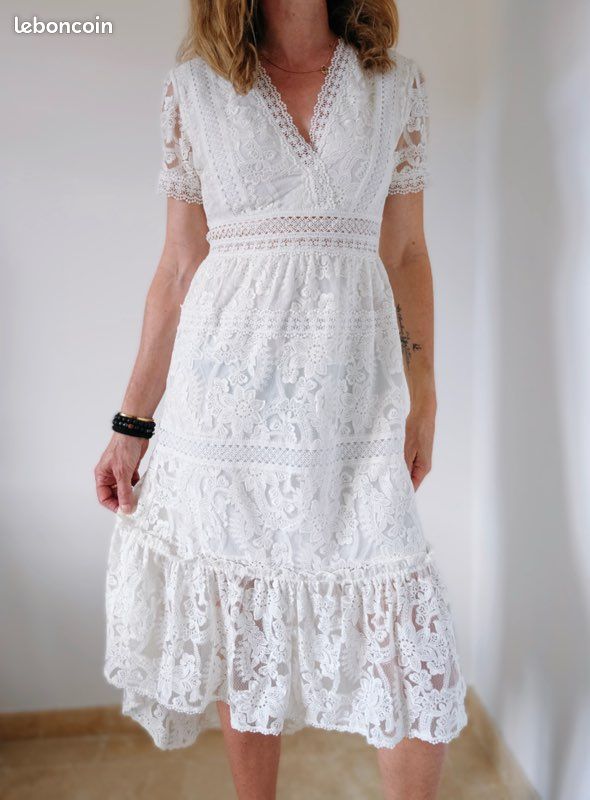 Robe Dentelle Robe Longue Blanche The Kooples Robe Longue En