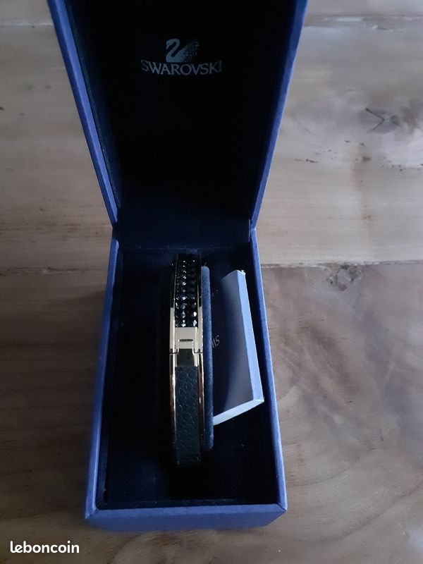 Bracelet Swarovski authentique cuir et cristaux Taille M - TTBE (image 11)
