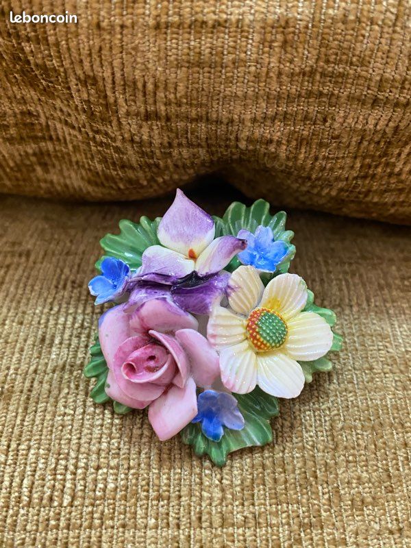 Broche Vintage Fantaisie Fleur N127 - Bijou Ancien Occasion