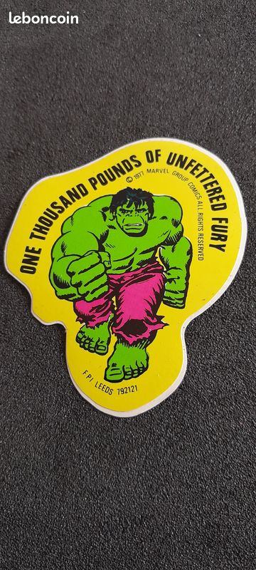 Rare autocollant vintage l incroyable hulk 1977 marvel comics group (image 1)