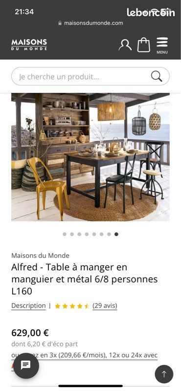 Table de salon en Manguier MDM (image 2)