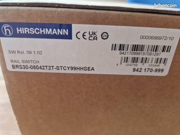 Interrupteur rail industriel série Bobcat Hirschmann BRS30-12TX avec