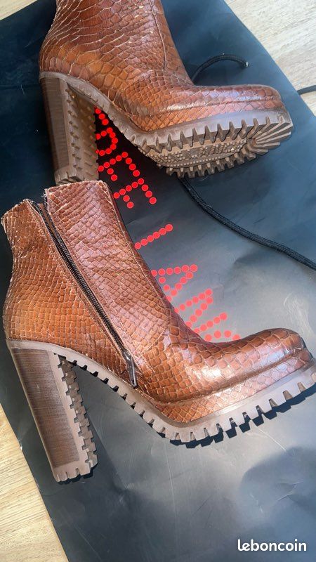 Boots freelance collector Style Croco T 38,5 couleur gold (image 3)