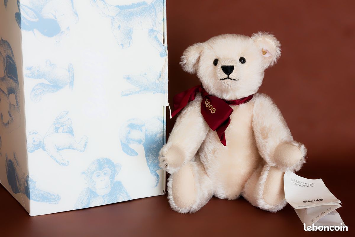 Chemisier Bébé Fille Steiff Blanc - Col Picot Et Ourson Brodé - Taille 9 Mois - 100% Coton - Neuf Avec étiquette