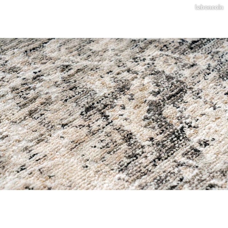 Tapis courtes mèches vintage rayé gris Sila Gris 80x150 (image 8)