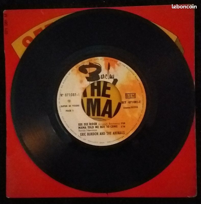 45T Eric Burdon and the Animals See See Rider (image 2)