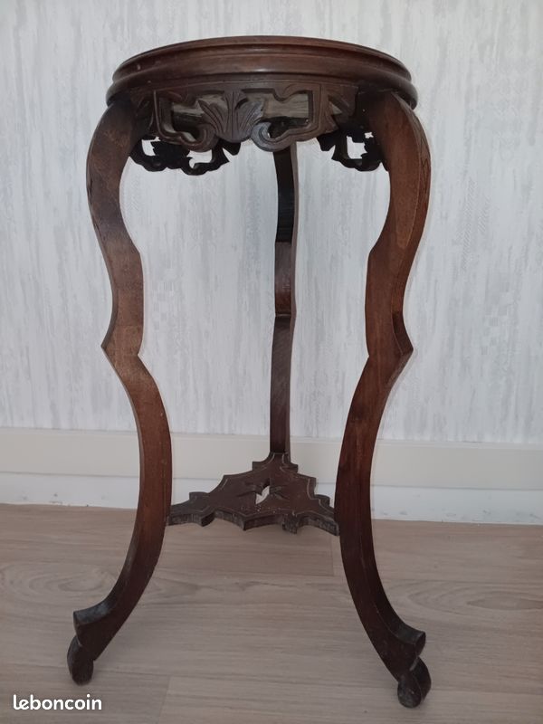 Guéridon rond Bois/Marbre (image 1)