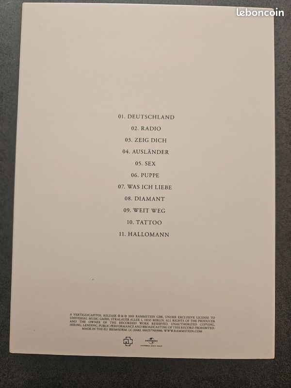 Cd edition spéciale de rammstein 2019 (image 2)
