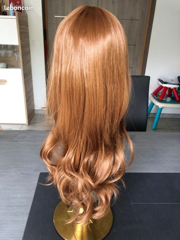 Perruque Femme Longue Ondulée Châtain Doré Cuivré CHARLETTE 30 - Synthétique - Neuf étiqueté
