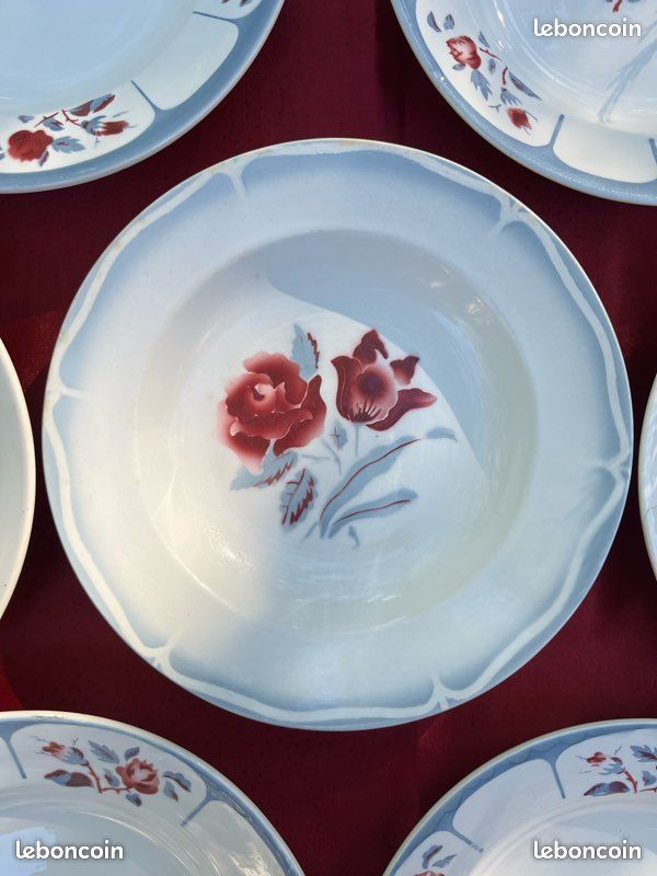 6 assiettes creuses Digoin Sarreguemines (image 3)