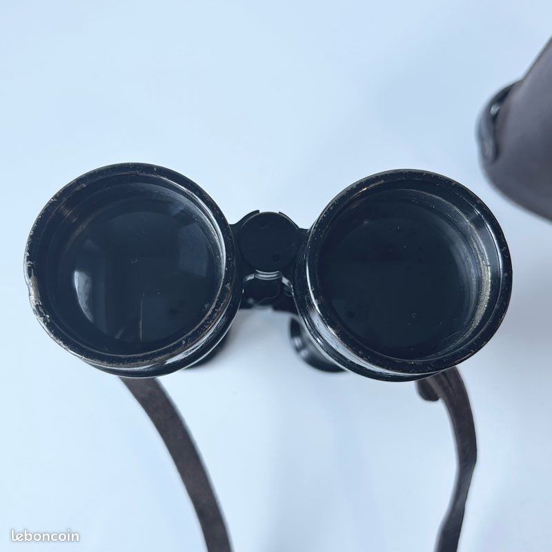 Anciennes Jumelles Lemaire Paris 8x - Cuir Et Verre - État Correct