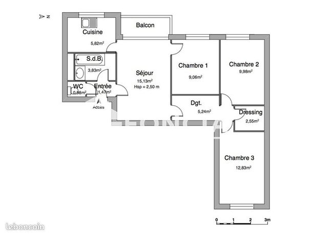 Appartement 4 pièces 66 m² — 3