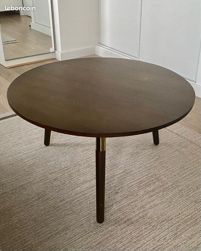 Table basse ronde en bois tripod Made (image 2)